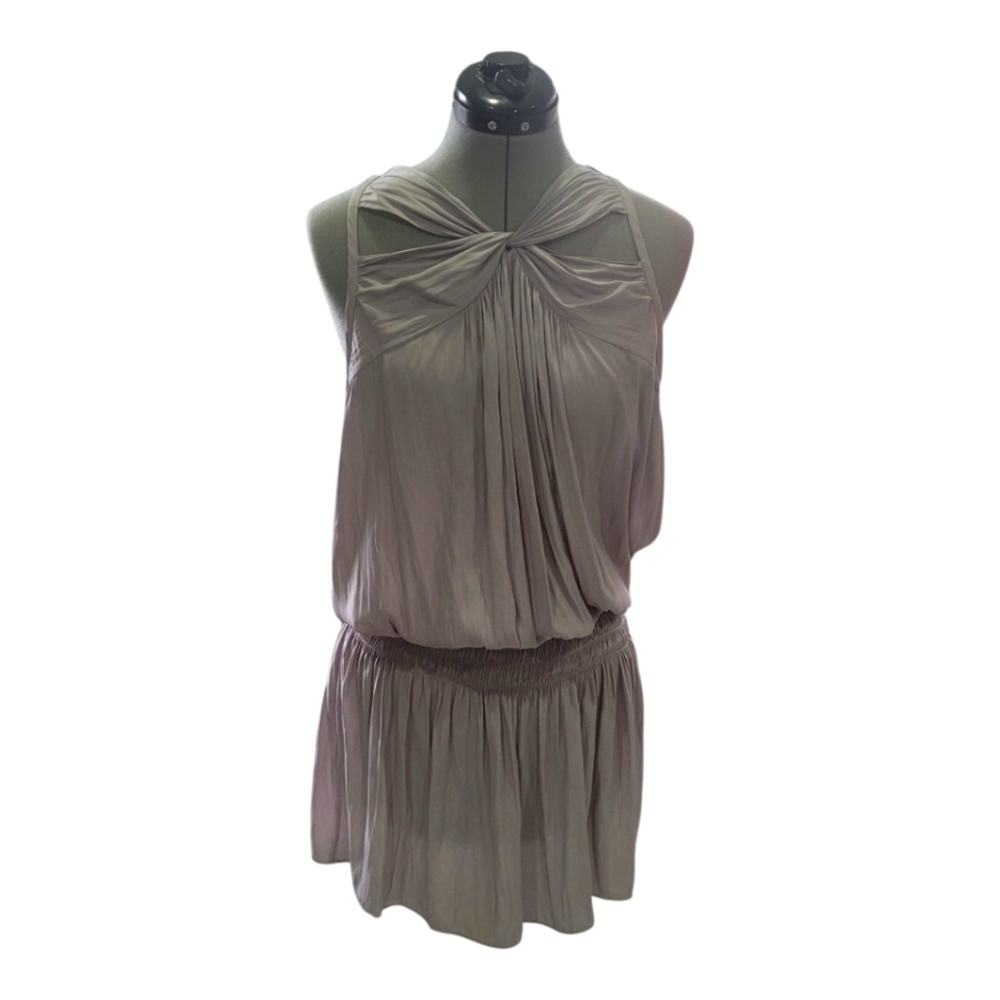 Ramy Brook Taupe Knot-Front Mini Dress